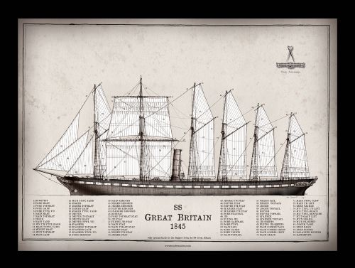 16) SS Great Britain 1845 - signed print